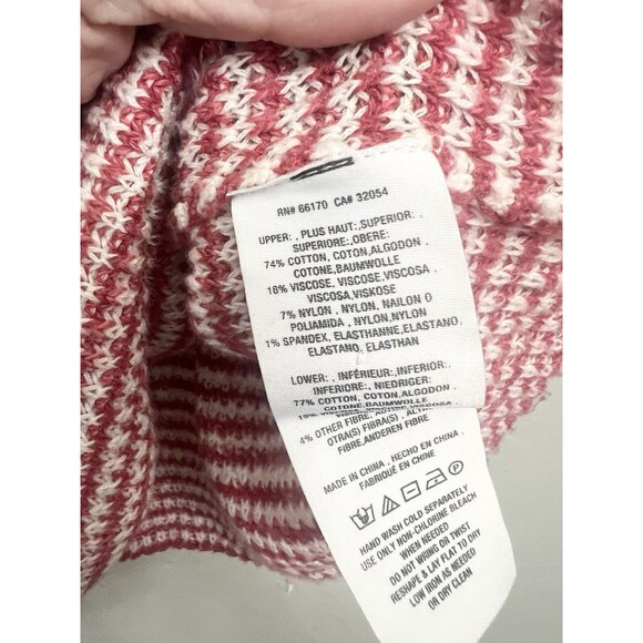 Anthropologie Moth Nuru Knit Sweater Tank Red Stripe Knit Adjustable Straps Sz M - Picture 5 of 6